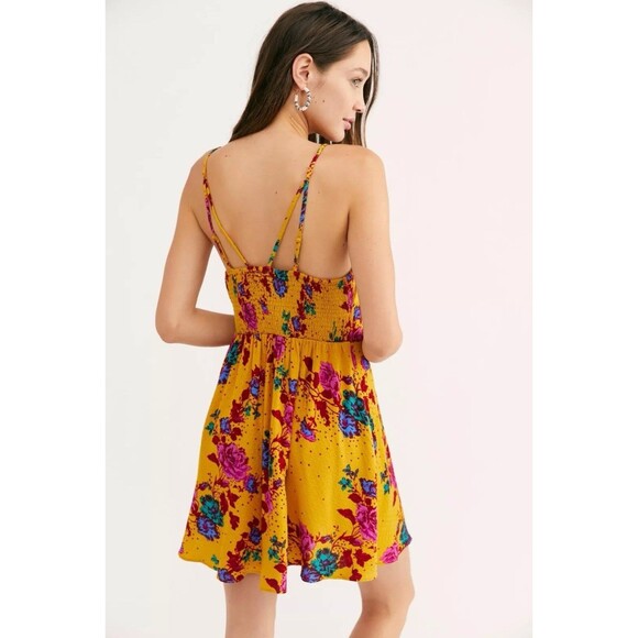 Intimately FREE PEOPLE Never Be Mine Mini Dress size Small Floral beautiful - Picture 2 of 5